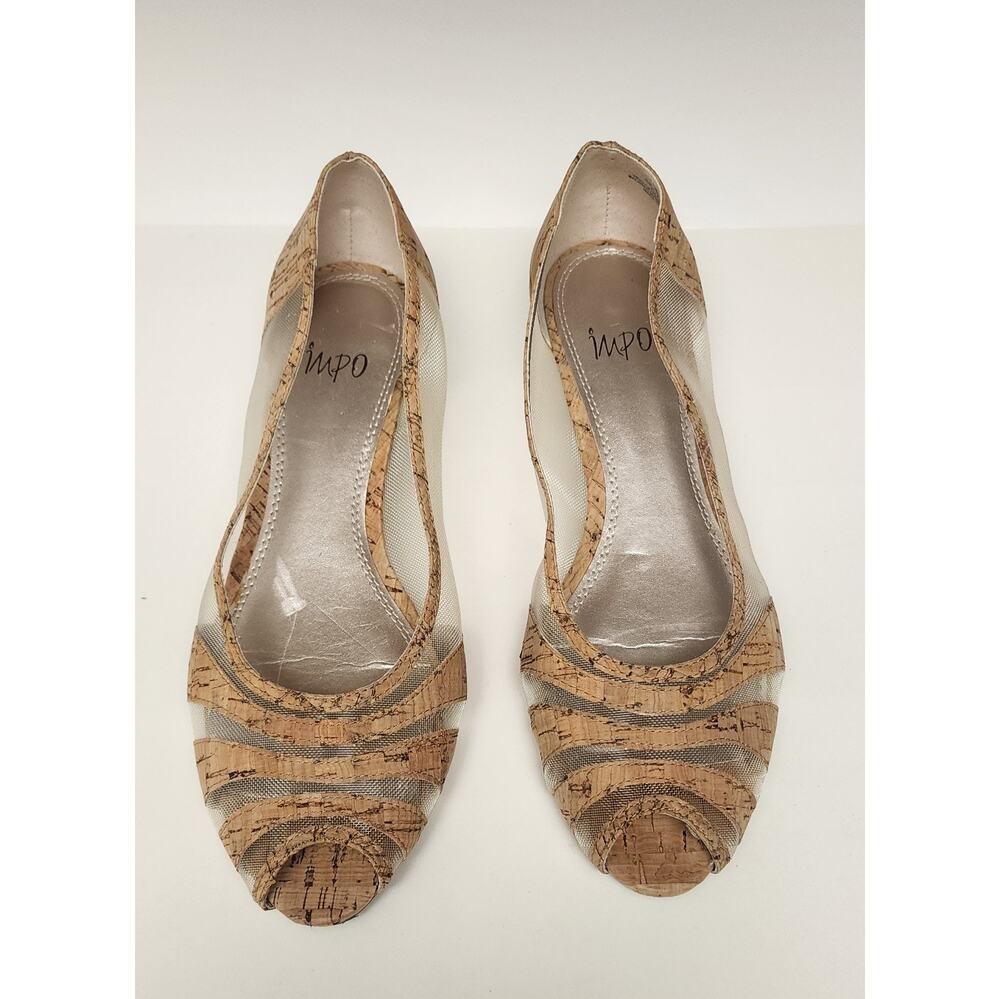 Impo Gettable II Low Wedge Textile/Cork Upper Shoes Size 9.5M